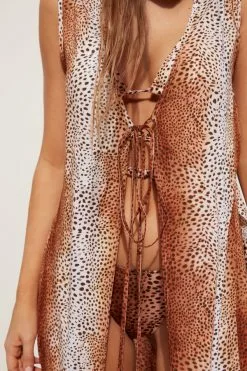 Tezenis Sleeveless Viscose Canvas Kaftan Dress -Outlet Tops Store 1WA1658614V DT1W