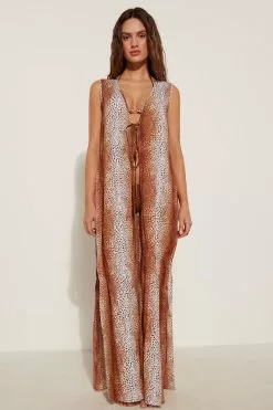 Tezenis Sleeveless Viscose Canvas Kaftan Dress