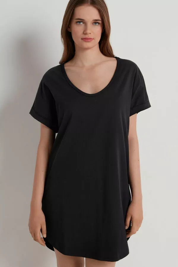 Tezenis Half-Sleeve Crew-Neck Short Cotton Dress 1 Tezenis Half-Sleeve Crew-Neck Short Cotton Dress