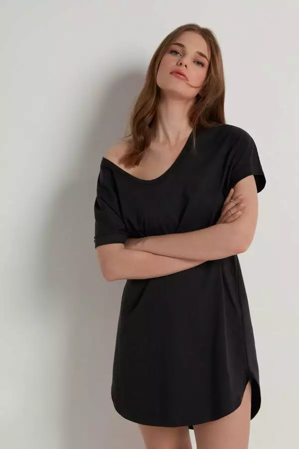 Tezenis Half-Sleeve Crew-Neck Short Cotton Dress 3 Tezenis Half-Sleeve Crew-Neck Short Cotton Dress - Image 3