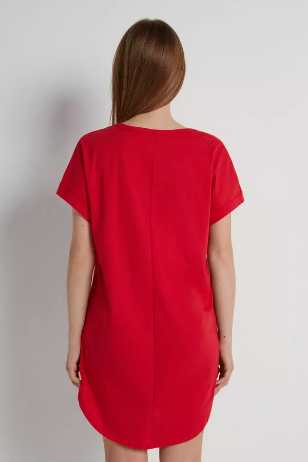 Tezenis Half-Sleeve Crew-Neck Short Cotton Dress 2 Tezenis Half-Sleeve Crew-Neck Short Cotton Dress - Image 2