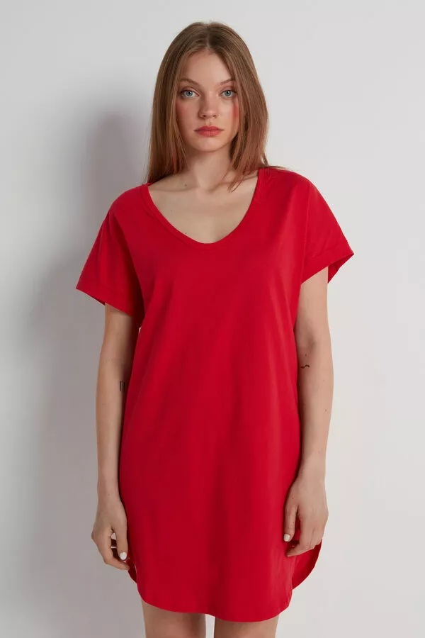 Tezenis Half-Sleeve Crew-Neck Short Cotton Dress 1 Tezenis Half-Sleeve Crew-Neck Short Cotton Dress