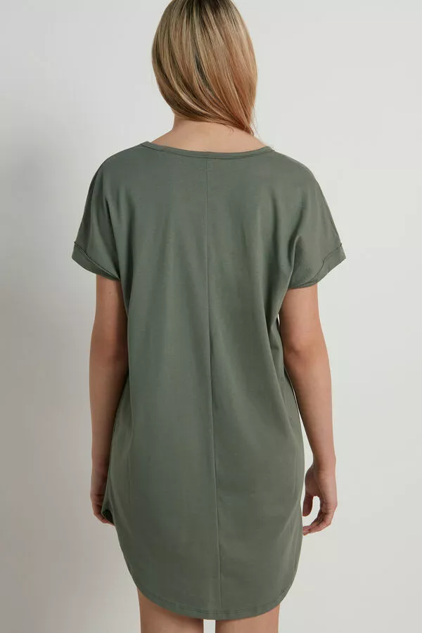 Tezenis Half-Sleeve Crew-Neck Short Cotton Dress 2 Tezenis Half-Sleeve Crew-Neck Short Cotton Dress - Image 2