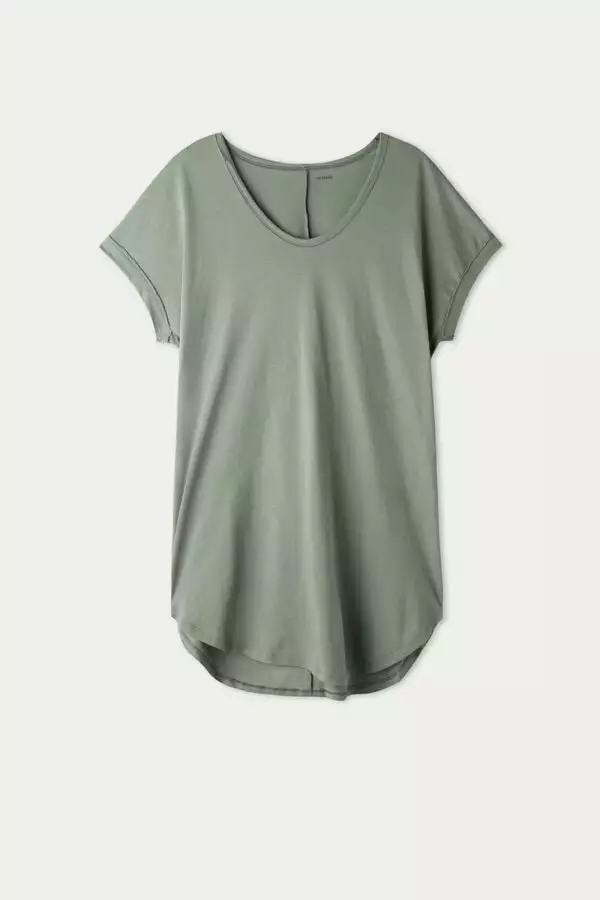 Tezenis Half-Sleeve Crew-Neck Short Cotton Dress 5 Tezenis Half-Sleeve Crew-Neck Short Cotton Dress - Image 5