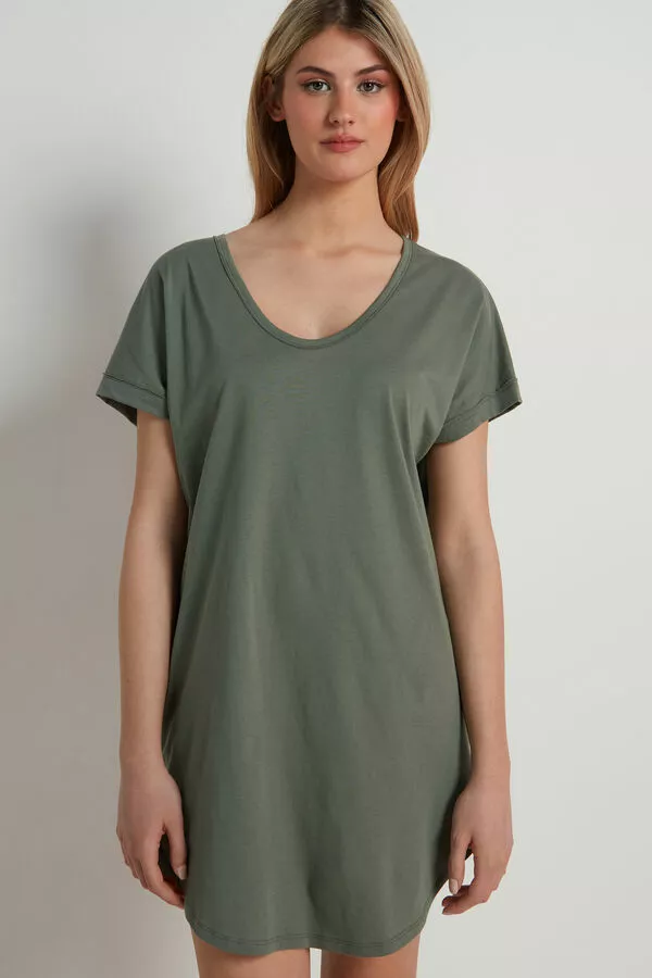 Tezenis Half-Sleeve Crew-Neck Short Cotton Dress 1 Tezenis Half-Sleeve Crew-Neck Short Cotton Dress