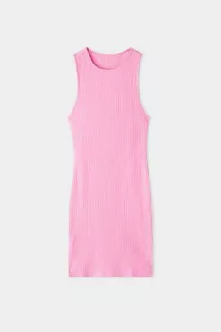 Tezenis Ribbed Cotton Fitted Mini Dress -Outlet Tops Store 1WA1667560V F