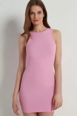 Tezenis Ribbed Cotton Fitted Mini Dress