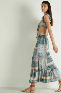 Tezenis Ruffled Cloth Maxi Skirt -Outlet Tops Store 1WG1456845U M