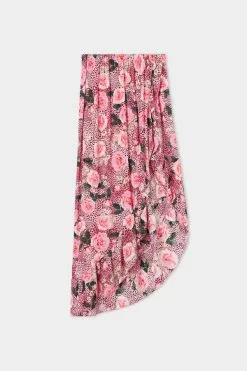 Tezenis Long Viscose Fabric Skirt With Ruffle And Slit
