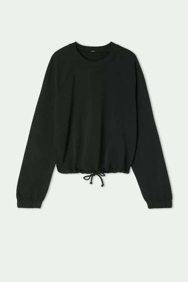 Tezenis Cropped Long-Sleeve Sweatshirt With Drawstring 5 Tezenis Cropped Long-Sleeve Sweatshirt With Drawstring - Image 5