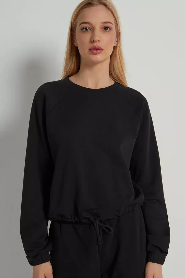 Tezenis Cropped Long-Sleeve Sweatshirt With Drawstring 1 Tezenis Cropped Long-Sleeve Sweatshirt With Drawstring
