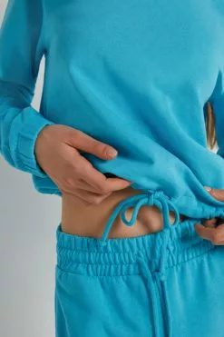 Tezenis Cropped Long-Sleeve Sweatshirt With Drawstring -Outlet Tops Store 1WL1101257V DT1W