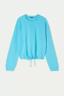 Tezenis Cropped Long-Sleeve Sweatshirt With Drawstring -Outlet Tops Store 1WL1101257V F