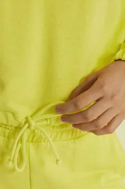 Tezenis Cropped Long-Sleeve Sweatshirt With Drawstring -Outlet Tops Store 1WL1101270V DT1W