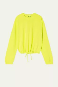 Tezenis Cropped Long-Sleeve Sweatshirt With Drawstring -Outlet Tops Store 1WL1101270V F