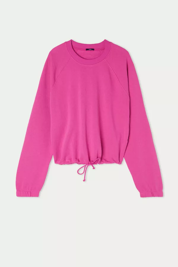 Tezenis Cropped Long-Sleeve Sweatshirt With Drawstring 5 Tezenis Cropped Long-Sleeve Sweatshirt With Drawstring - Image 5