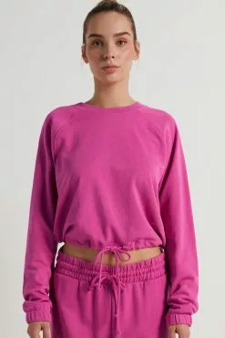Tezenis Cropped Long-Sleeve Sweatshirt With Drawstring