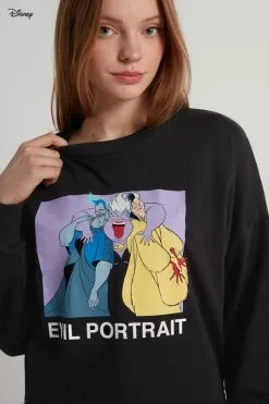 Tezenis Disney Villains Long Sleeve Crewneck Sweatshirt -Outlet Tops Store 1WL1573372V DT1W