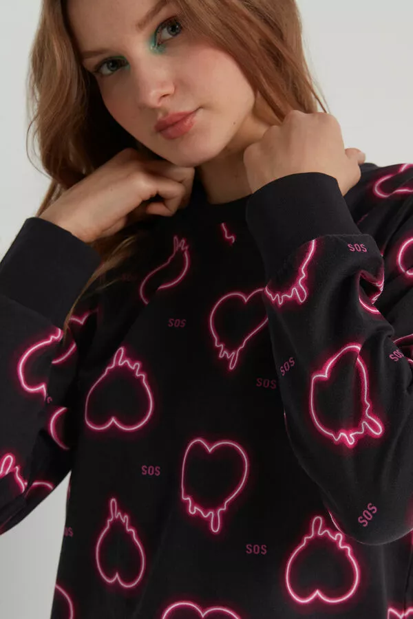 Tezenis Long-Sleeve Printed Cotton Sweatshirt 4 Tezenis Long-Sleeve Printed Cotton Sweatshirt - Image 4