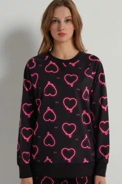 Tezenis Long-Sleeve Printed Cotton Sweatshirt