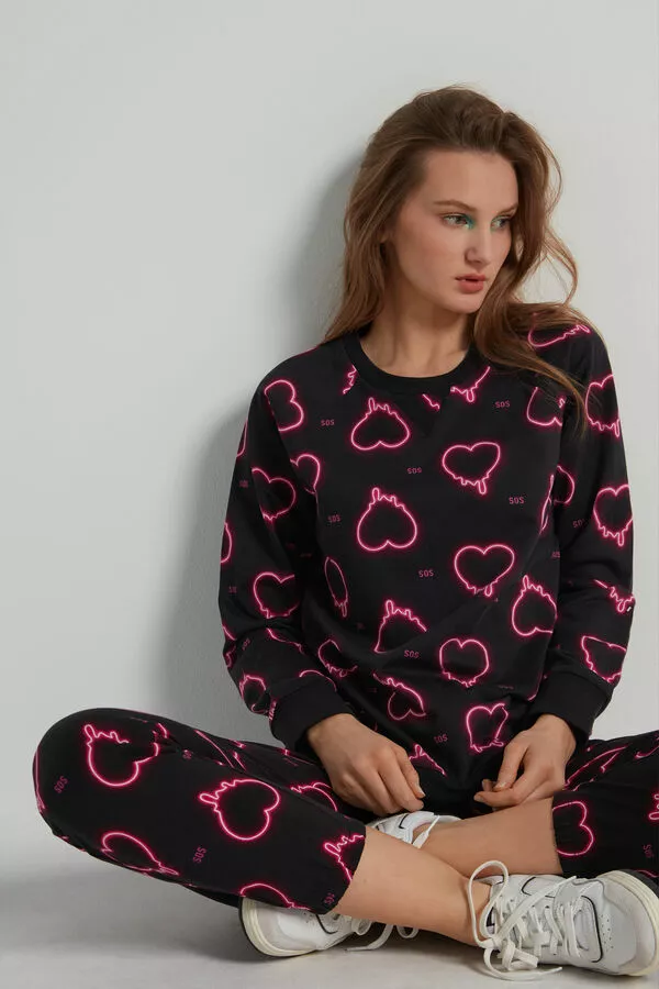 Tezenis Long-Sleeve Printed Cotton Sweatshirt 3 Tezenis Long-Sleeve Printed Cotton Sweatshirt - Image 3