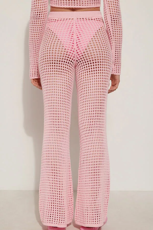 Tezenis Full Length Palazzo Pants In Mesh Crochet 2 Tezenis Full Length Palazzo Pants In Mesh Crochet - Image 2