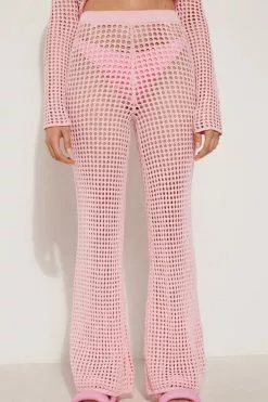 Tezenis Full Length Palazzo Pants In Mesh Crochet