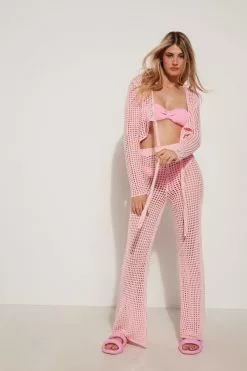 Tezenis Full Length Palazzo Pants In Mesh Crochet 7 Tezenis Full Length Palazzo Pants In Mesh Crochet -Outlet Tops Store 1WP1135560V M