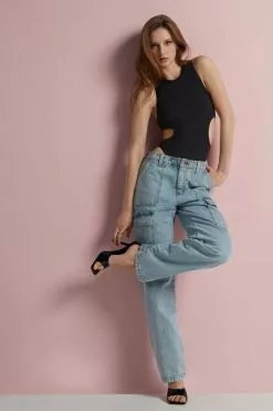 Tezenis Denim Cargo Pants -Outlet Tops Store 1WP1144337V M