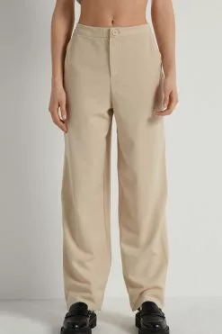 Tezenis Straight Cloth Pants With Pockets
