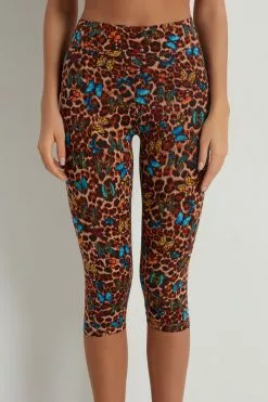 Tezenis Printed Cotton Capri Leggings
