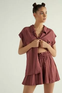 Tezenis Gathered High Rise Cloth Shorts -Outlet Tops Store 1WS1342826U M