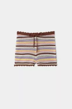 Tezenis Striped Crocheted Shorts