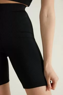 Tezenis Ribbed Microfiber High Waist Bike Shorts -Outlet Tops Store 1WS1465019 DT1W
