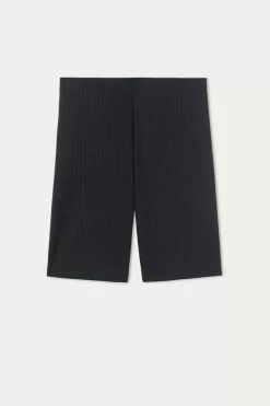 Tezenis Ribbed Microfiber High Waist Bike Shorts -Outlet Tops Store 1WS1465019 F
