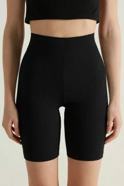Tezenis Ribbed Microfiber High Waist Bike Shorts