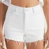 Tezenis High Rise Frayed Denim Shorts