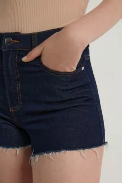 Tezenis High Rise Frayed Denim Shorts -Outlet Tops Store 1WS1469321V DT1W