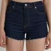Tezenis High Rise Frayed Denim Shorts