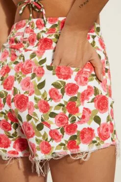 Tezenis High Rise Frayed Denim Shorts -Outlet Tops Store 1WS1469598V DT1W