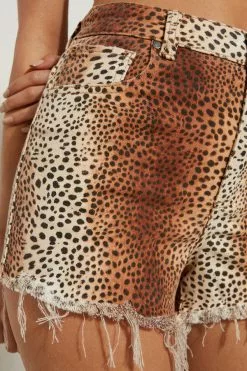 Tezenis High Rise Frayed Denim Shorts -Outlet Tops Store 1WS1469614V DT1W