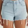 Tezenis High Rise Frayed Denim Shorts