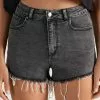 Tezenis High Rise Frayed Denim Shorts