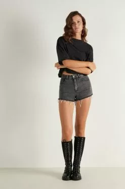 Tezenis High Rise Frayed Denim Shorts -Outlet Tops Store 1WS14698965 M
