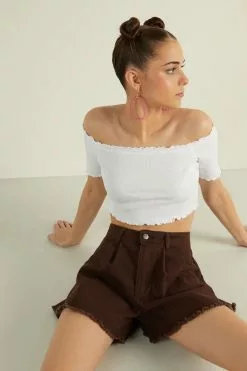 Tezenis Caramella High Waisted Denim Shorts -Outlet Tops Store 1WS1470872U M