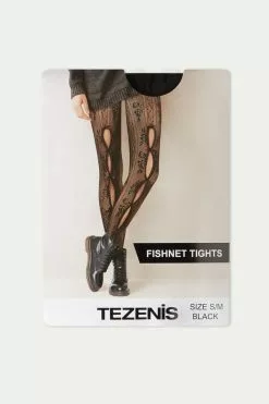 Tezenis Small Fishnet Tights With Lace Effect Pattern -Outlet Tops Store 1ZC065479V D1