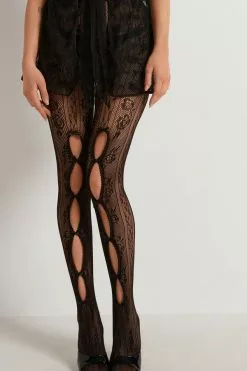 Tezenis Small Fishnet Tights With Lace Effect Pattern