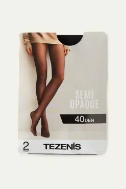 Tezenis 2 X 40 Den Semi-Opaque Tights Appearance -Outlet Tops Store 1ZC41M 019 D1