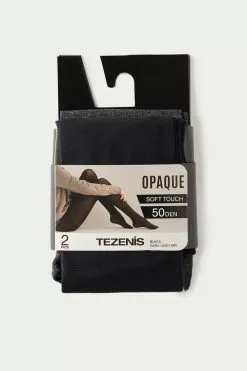 Tezenis 2 X 50 Den Opaque Microfiber Tights -Outlet Tops Store 1ZC50M 2353 D1