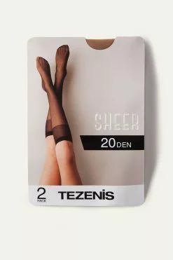 Tezenis 2 X 20 Den Appearance Sheer Knee-Highs -Outlet Tops Store 1ZG21M 1748 D1